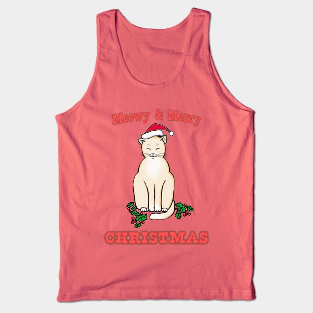 Meowy & Merry Christmas - Cute Cat Design Tank Top by jdunster